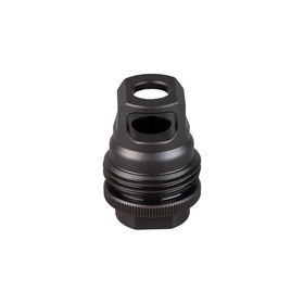 SilencerCo single port muzzle brake and ASR compatible mount, black nitride.